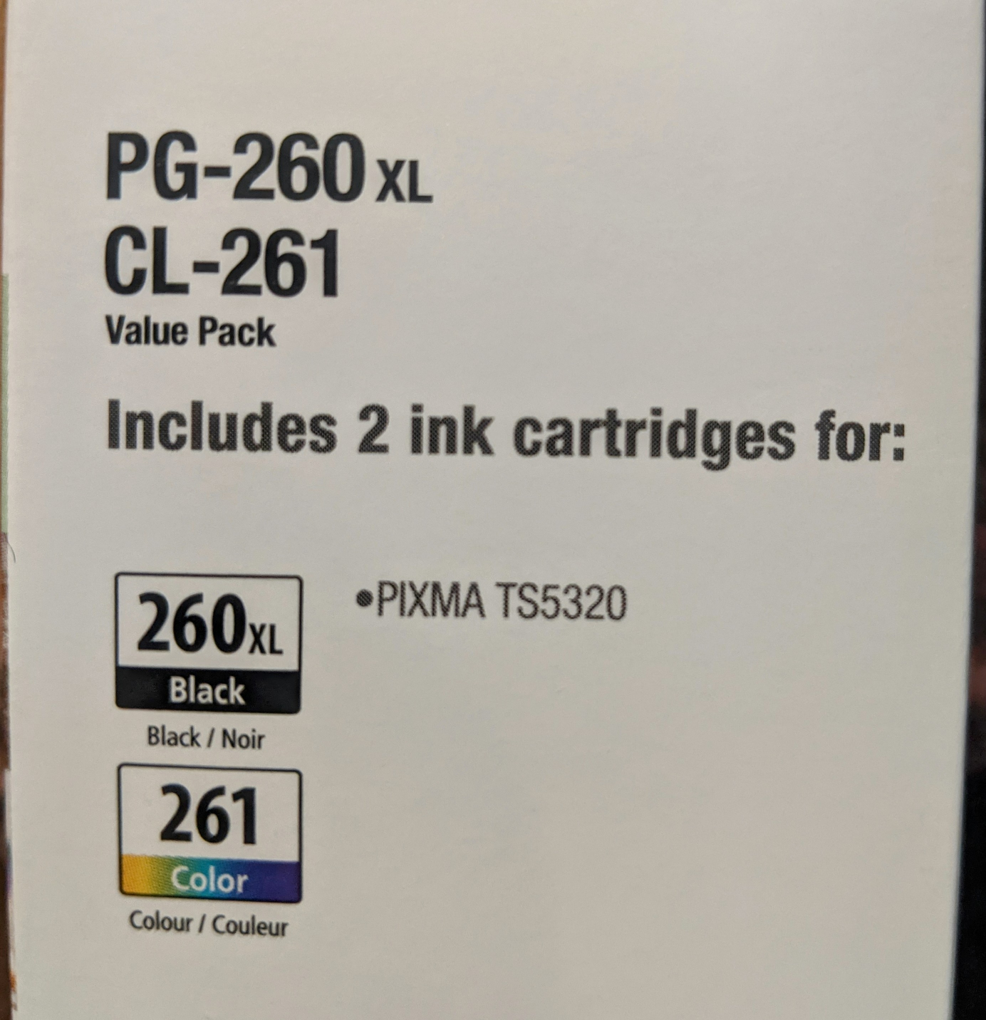 Canon PG-260XL/CL-261 Ink cartridges image indicator(2)