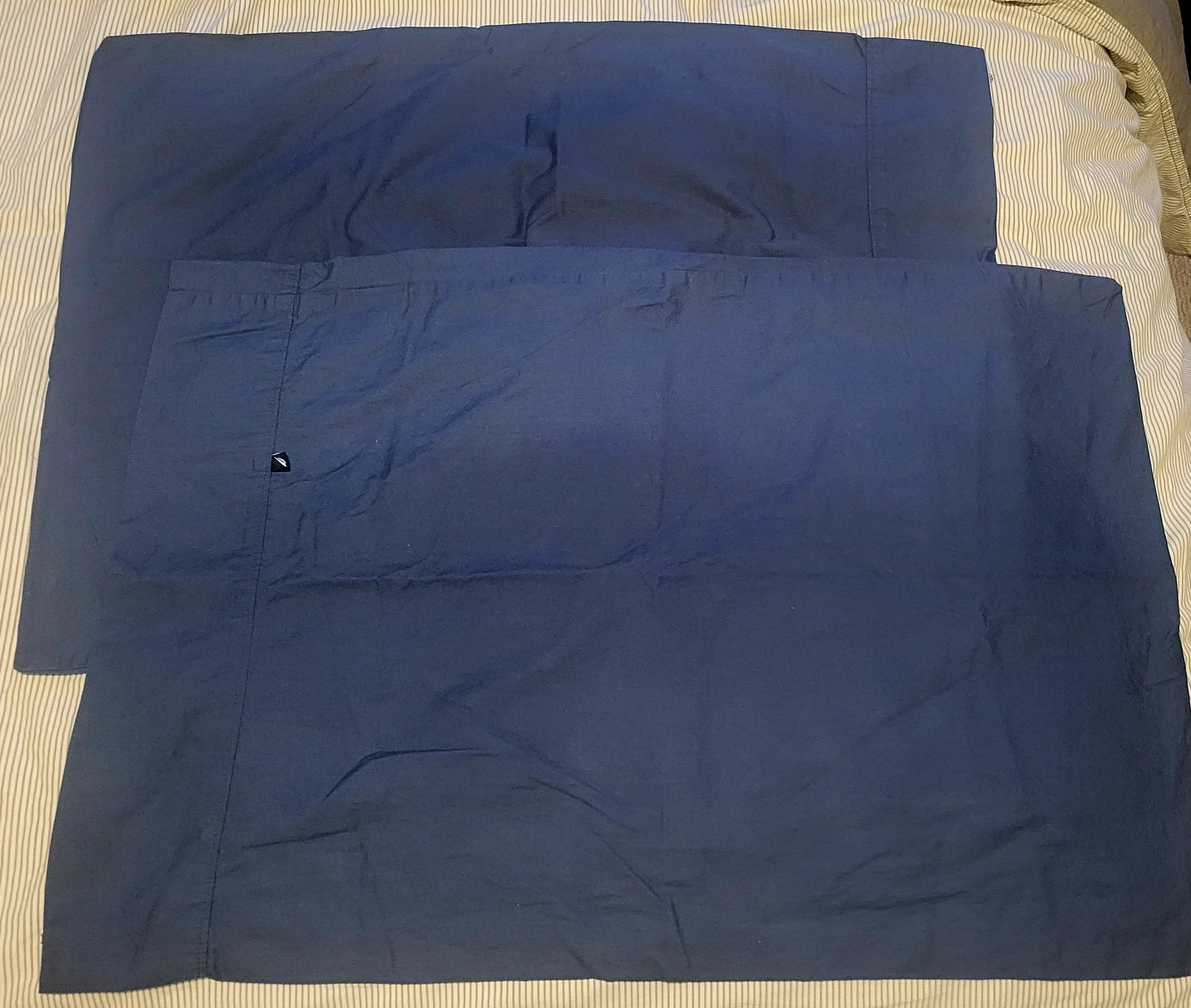 Pillow covers 2pcs navy blue Double/Full Nautica