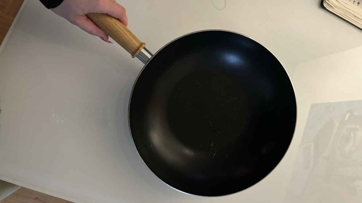 Vintage MIRRO Non-stick 8" Wok Wood Handle