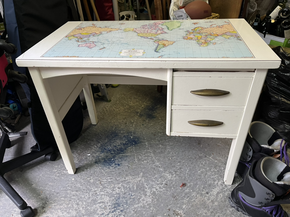 Vintage-like desk with map on top thumbnail