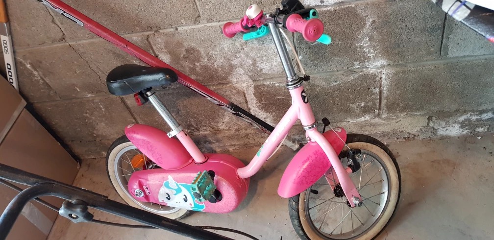 Girl bike with training wheels