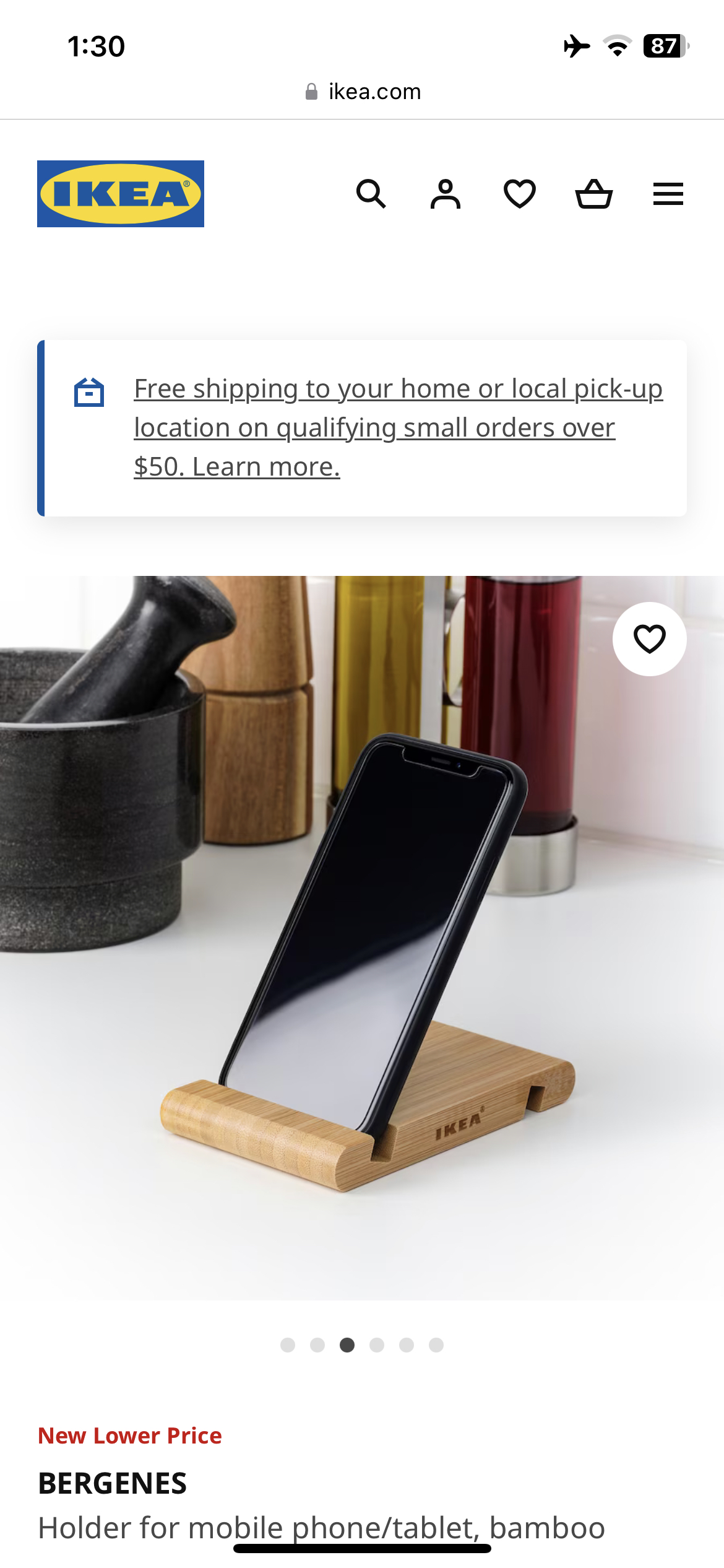 Holder for mobile phone/tablet, bamboo thumbnail