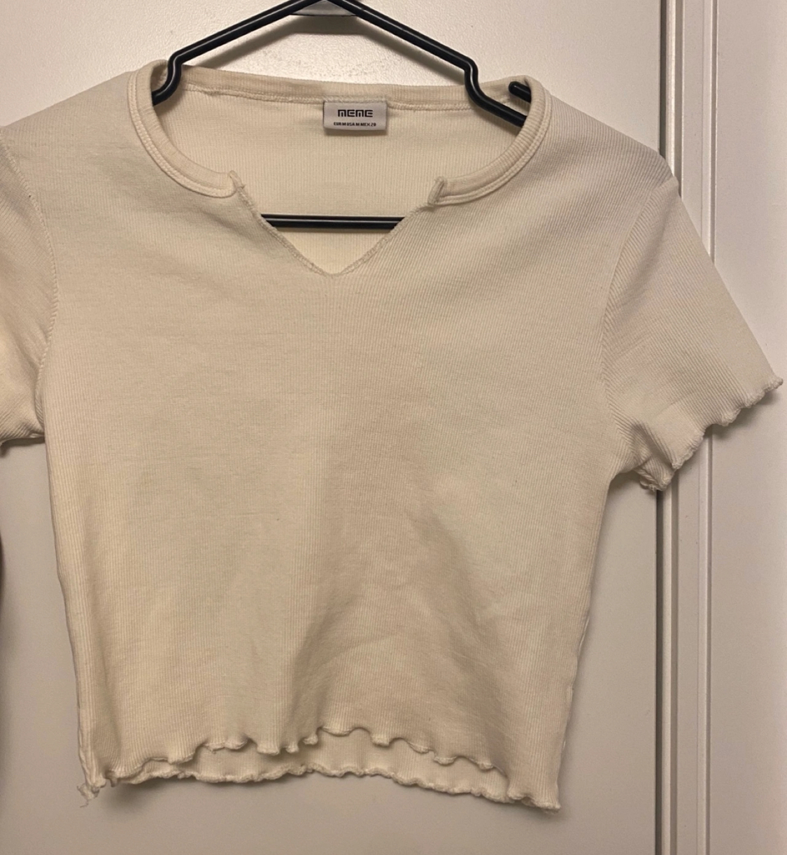 Ribbed cropped short sleeve tee thumbnail