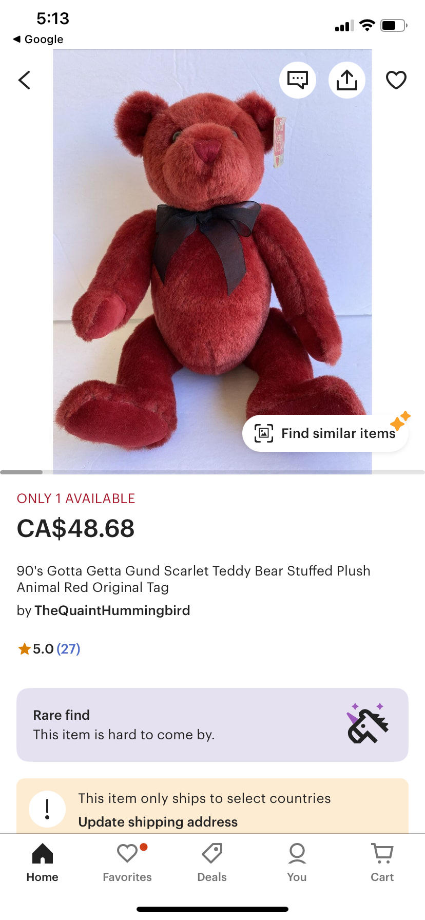 Gund Red Bear image indicator(7)