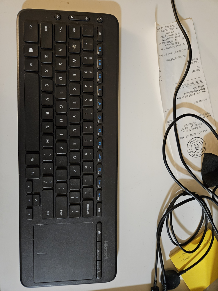Microsoft Bluetooth wireless keyboard with mouse touchpad thumbnail
