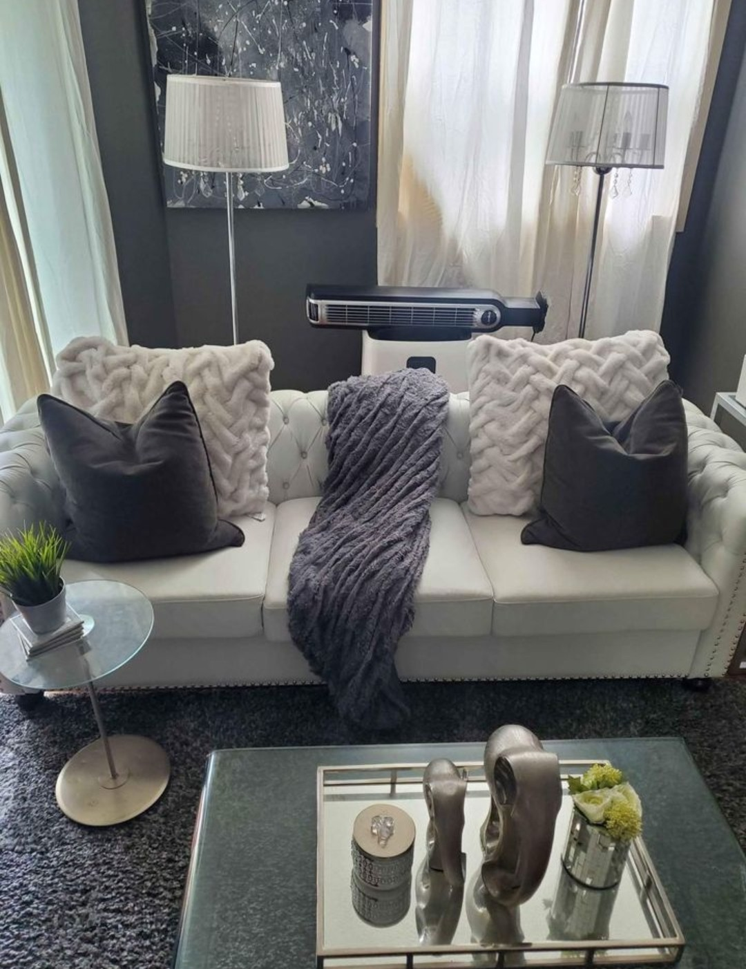 Beautiful Vegan Leather Tufted Sofa - photo 2