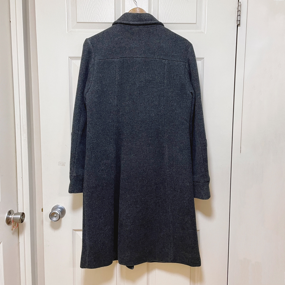 100% Wool Midi Coat Dark Grey Sz M image indicator(2)