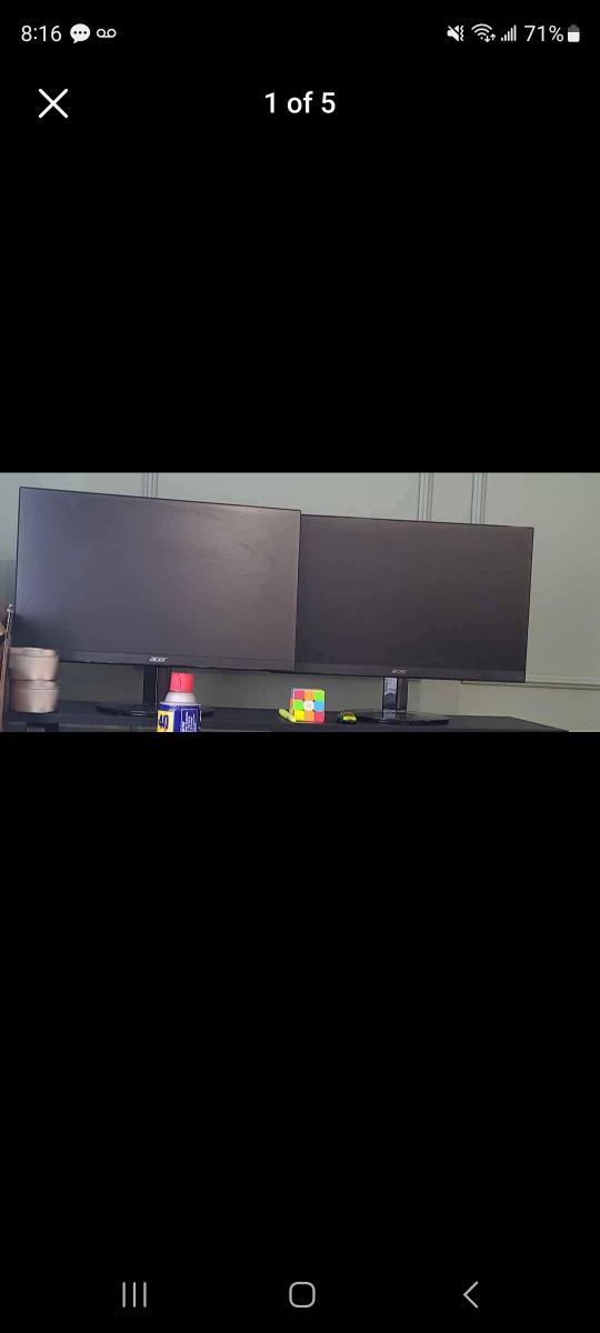 2 x Acer 21.5" monitor