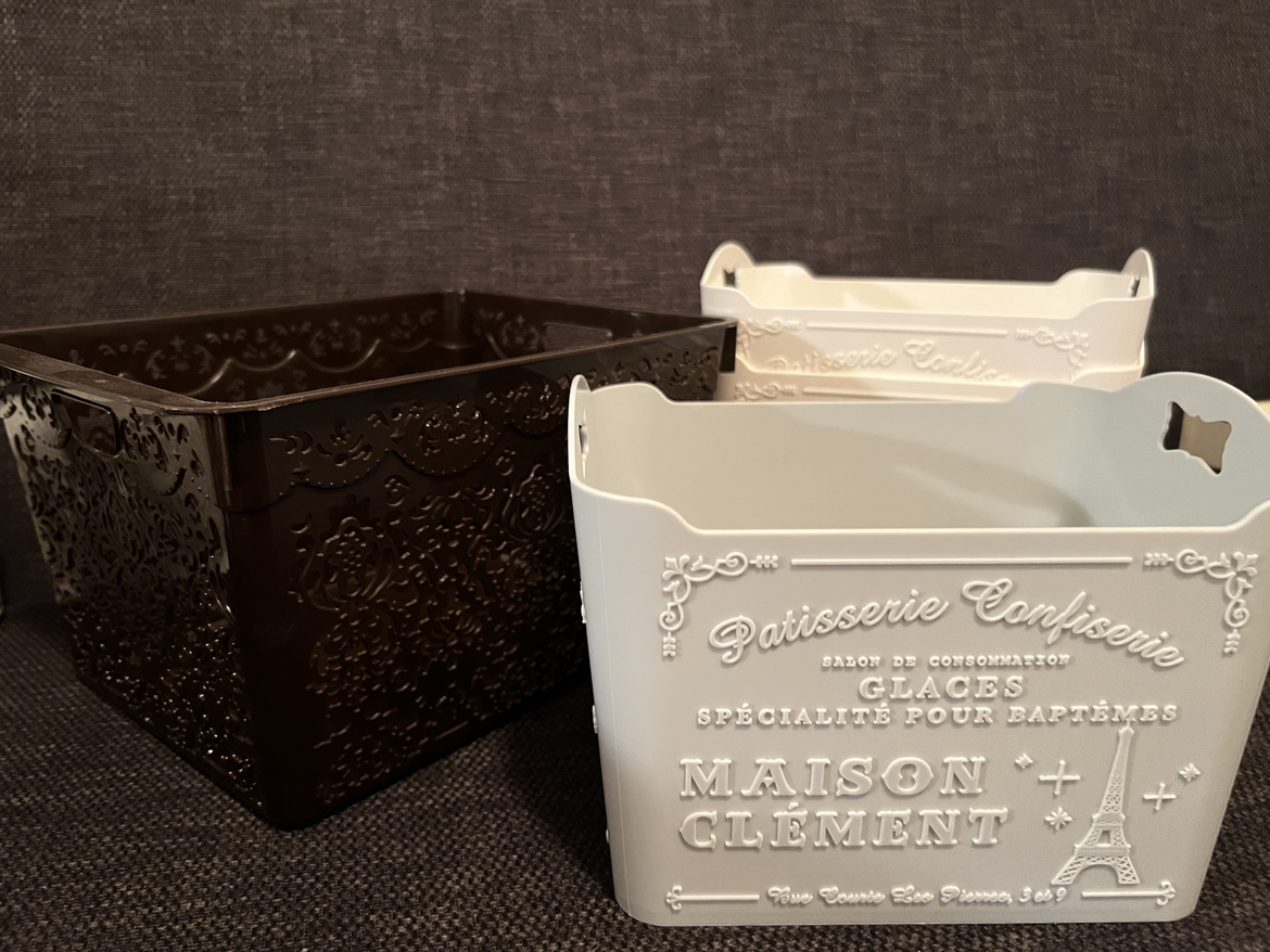 4 cute plastic storage boxes thumbnail