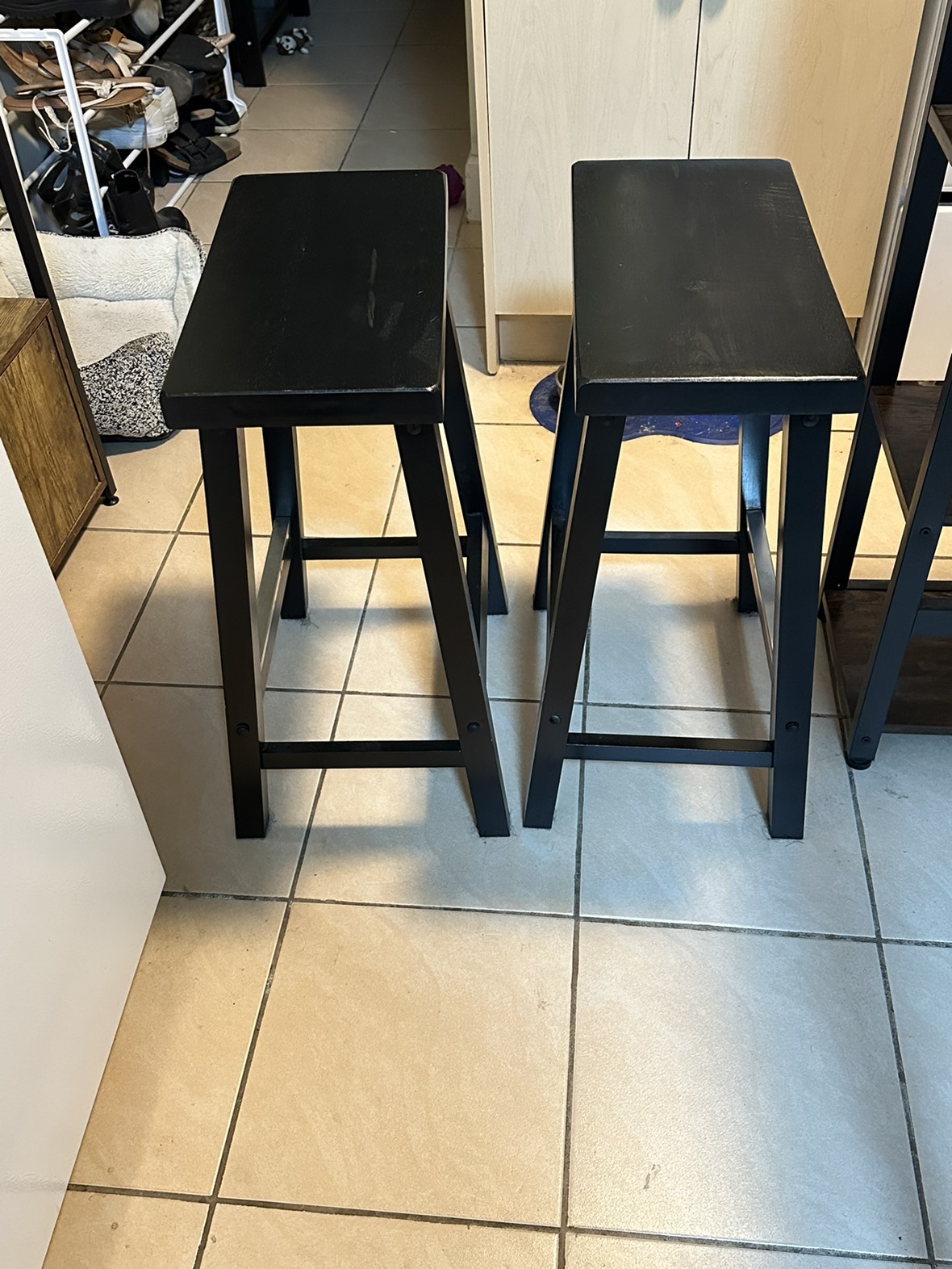 Wood Saddle Seat Stools (2) - photo 5