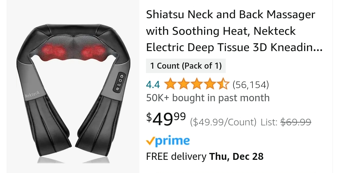 Nekteck kneading massager - photo 2