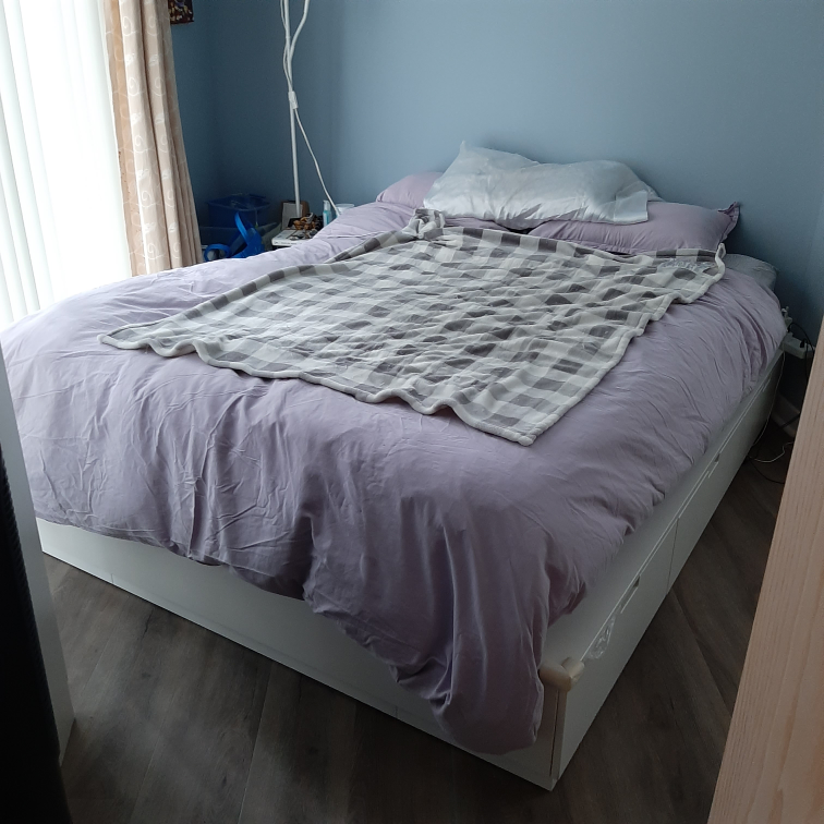 Gently used ikea Nordli queen or kind size bed