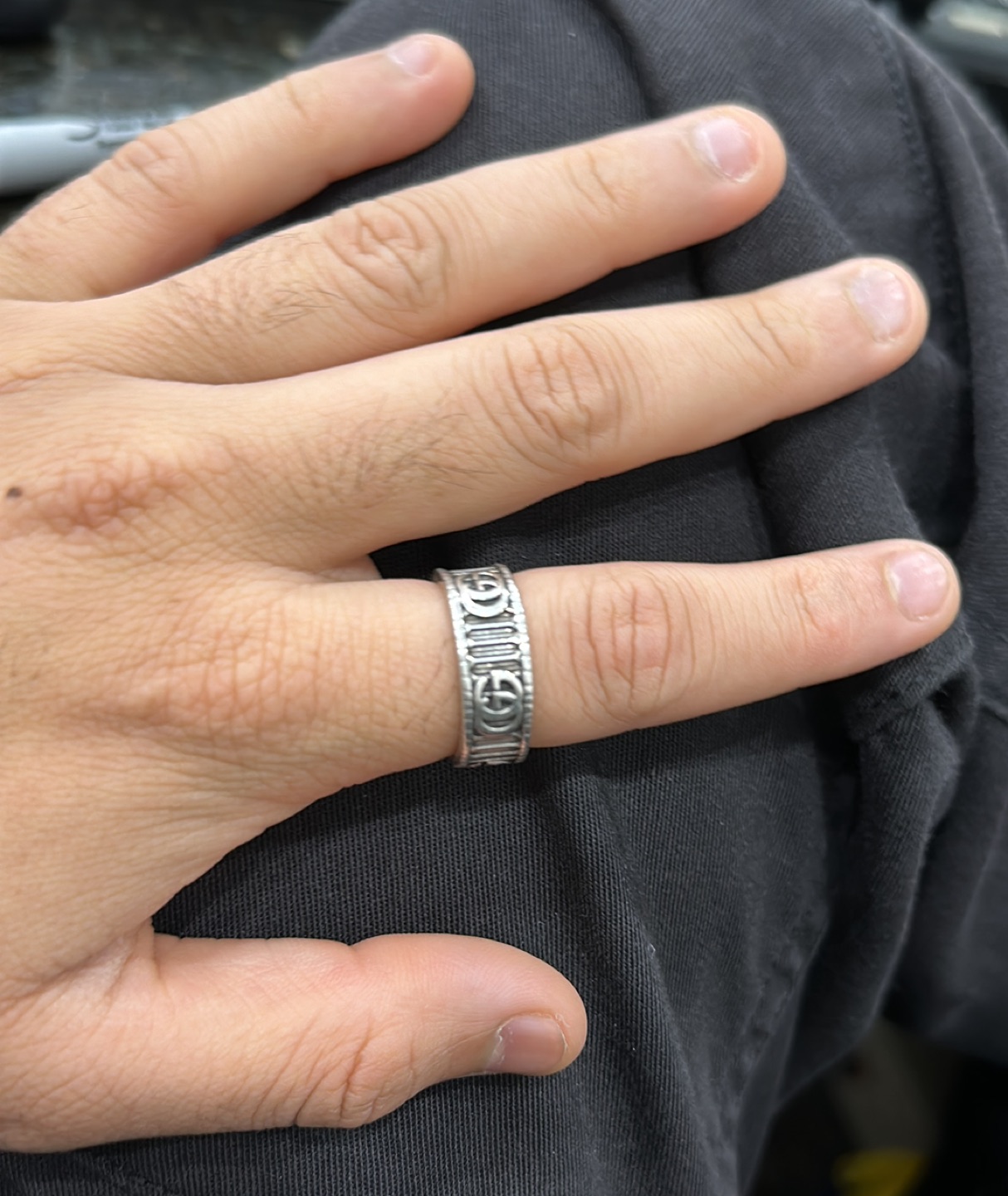 Gucci AG925 silver ring with double G - photo 3