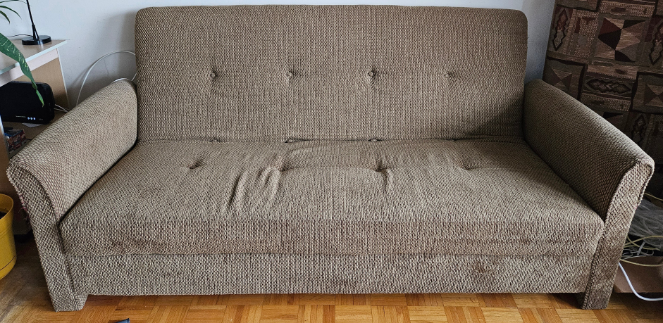 Free foldable couch with storage space inside