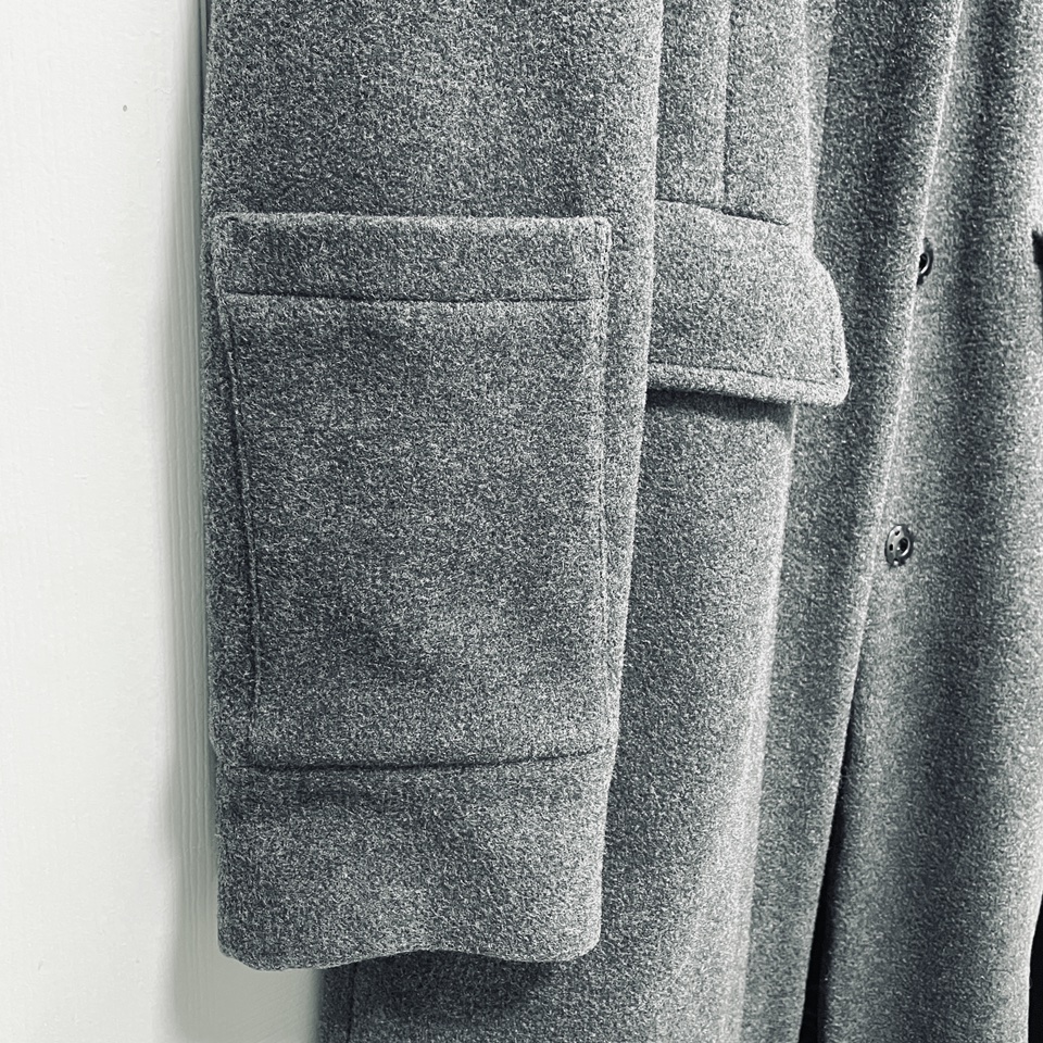 100% Wool Midi Coat Dark Grey Sz M image indicator(4)