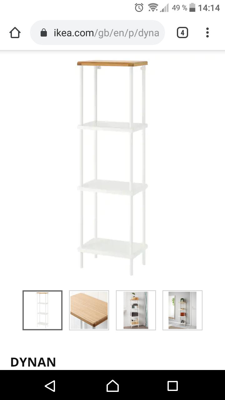 IKEA dynan shelf white and bamboo - photo 3