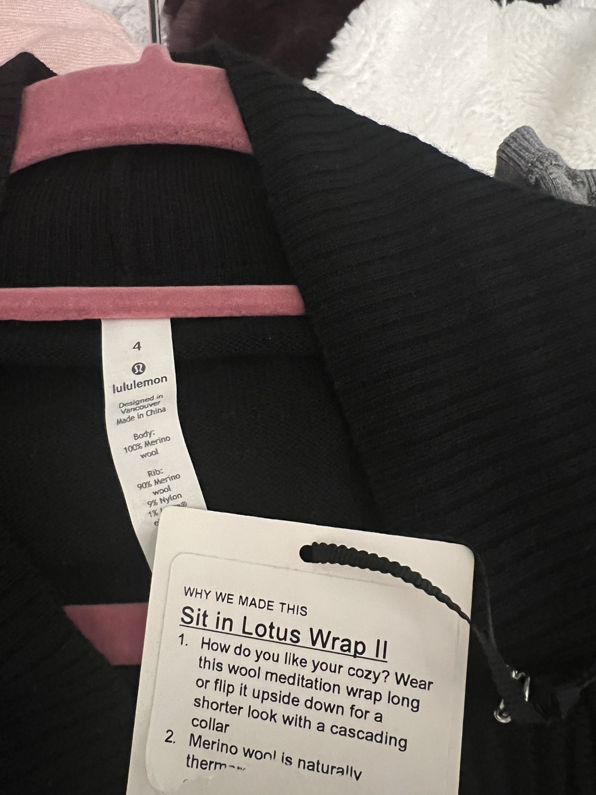 Lululemon sit in lotus sweater size 4 BRAND NEW WITH TAG - photo 2