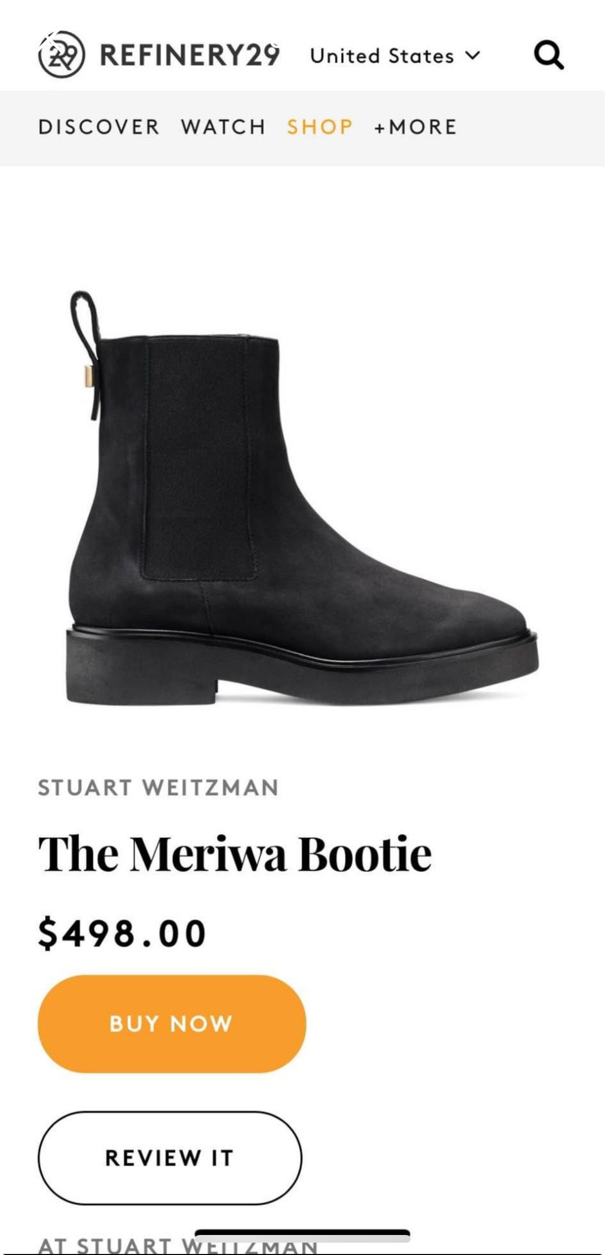 Stuart Weitzman Meriwa Chelsea Boot, Size 6.5 thumbnail