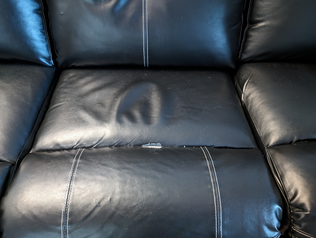 Black Recliner Couch (with blue LED Lights) - photo 5