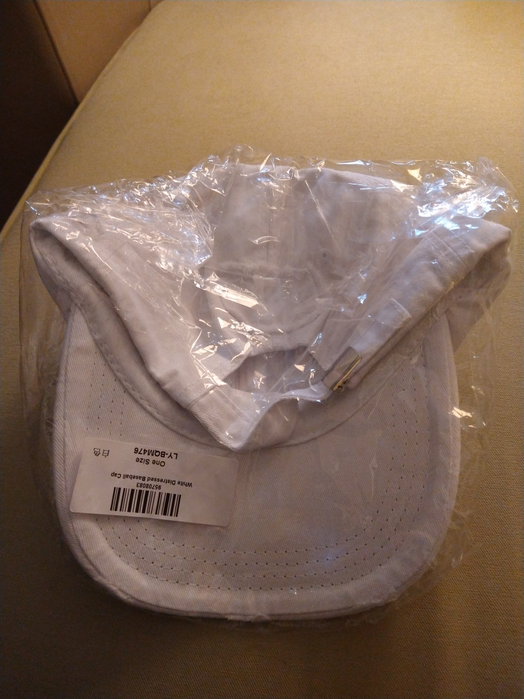 Ladies Distressed White Baseball Hat - photo 3