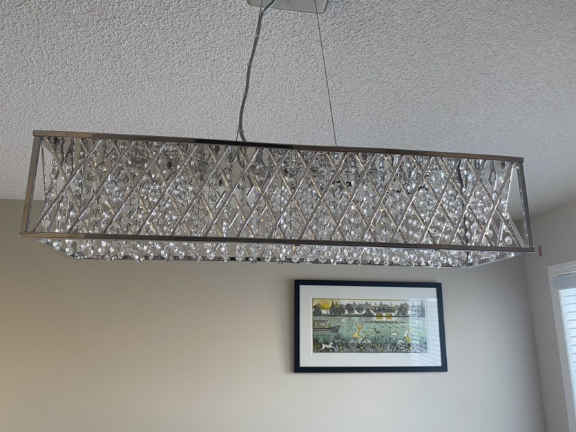 LED pendant with clear crystal strand shade - photo 3