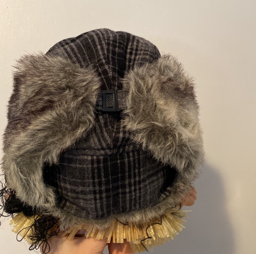 Unisex Grey Plaid Print Design Trappers Hat - photo 3