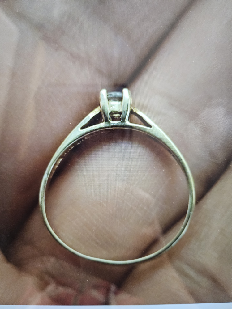 10k solid goold ring with light blue-green stone - photo 2