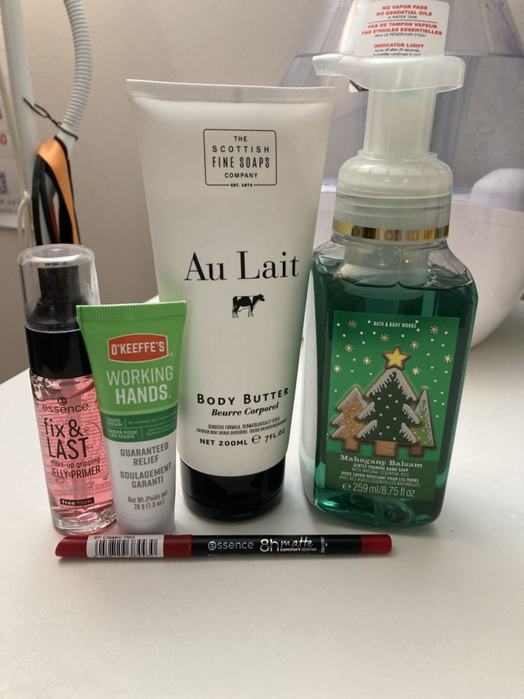 Free hand soap, body butter, makeup