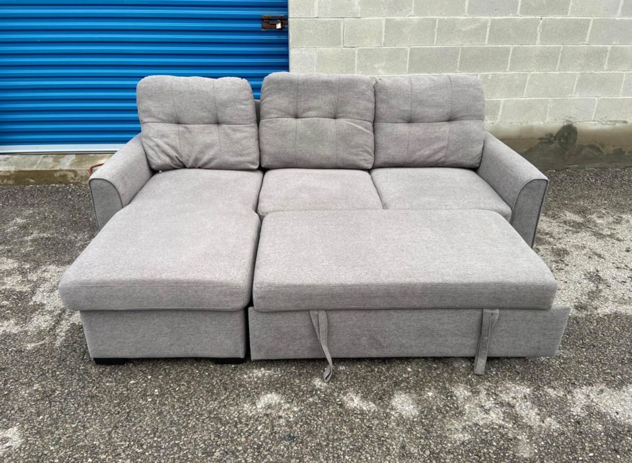 FREE DELIVERY• GREY MODERN SECTIONAL COUCH / SOFA BED w/ STORAGE - photo 3