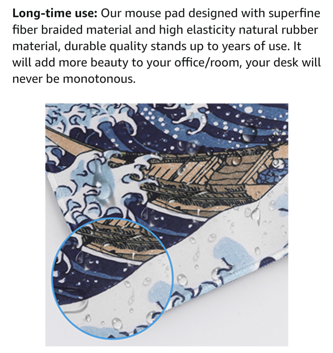 Gaming Mouse Pad XL Great Wave Art 🥕 - photo 4
