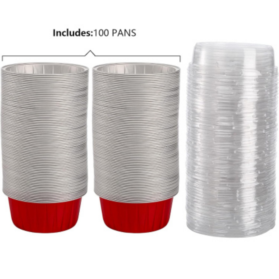 100 pcs aluminum cheescake cups with lids - photo 3