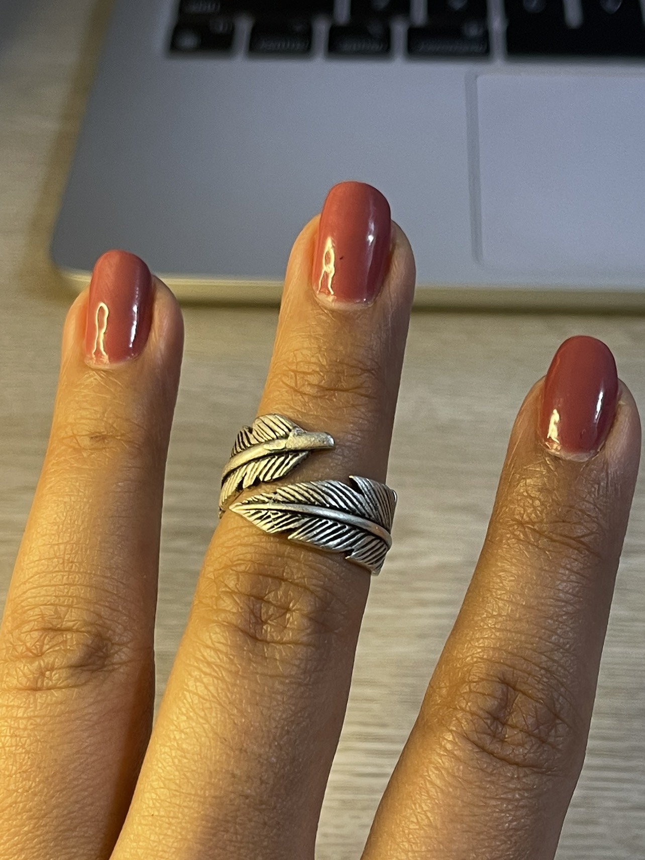 Vintage handmade leaf shape ring - photo 4