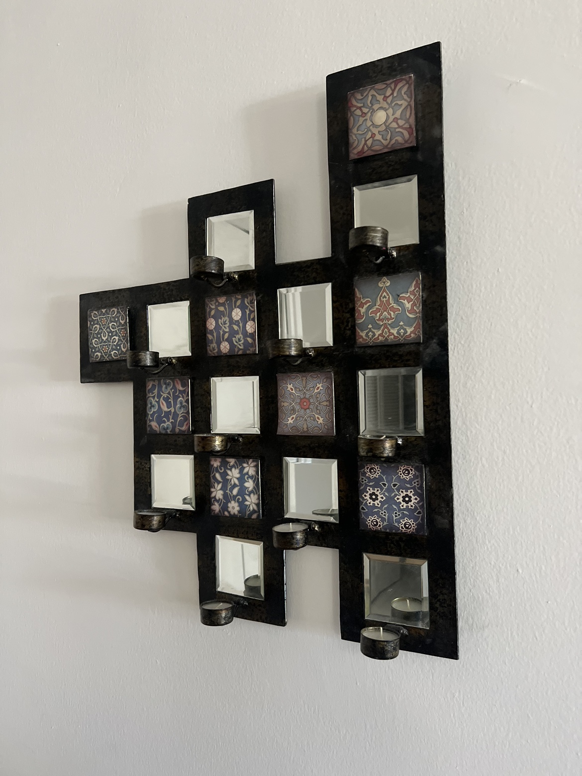 Candle holder wall hanging with mirrors - photo 2