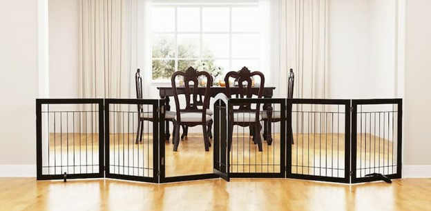 PAWLAND 30"H 144"W Free-Standing 6 Panel Fence with Gate thumbnail