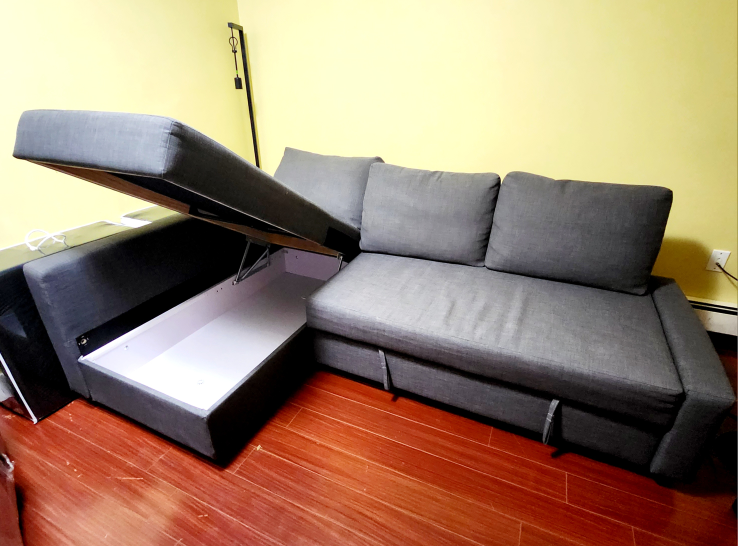 L-Shaped  grey sofa-bed / storage - photo 2
