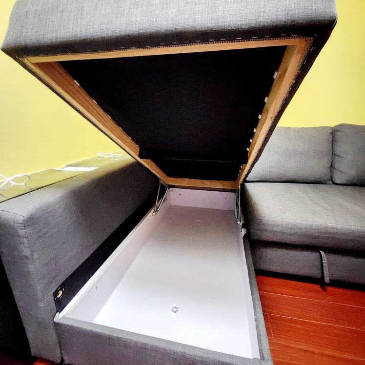 L-Shaped  grey sofa-bed / storage - photo 3