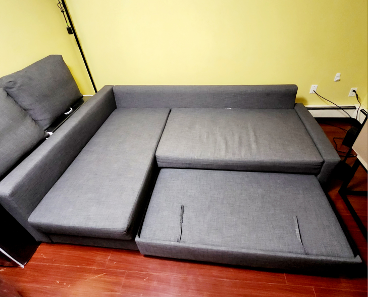 L-Shaped  grey sofa-bed / storage - photo 4