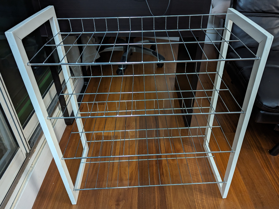 Shoe Rack (Metal + Painted Wood)