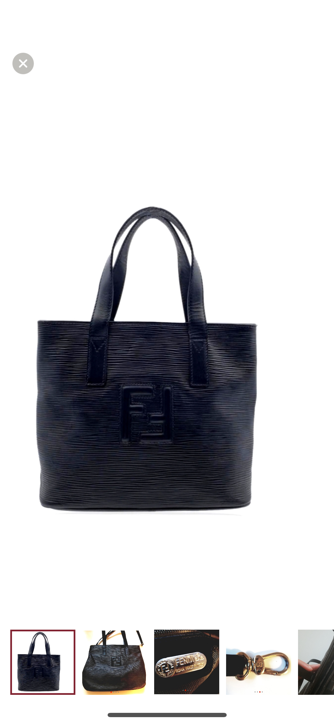 Authentic Fendi Vintage Black Leather Shoulder Bag