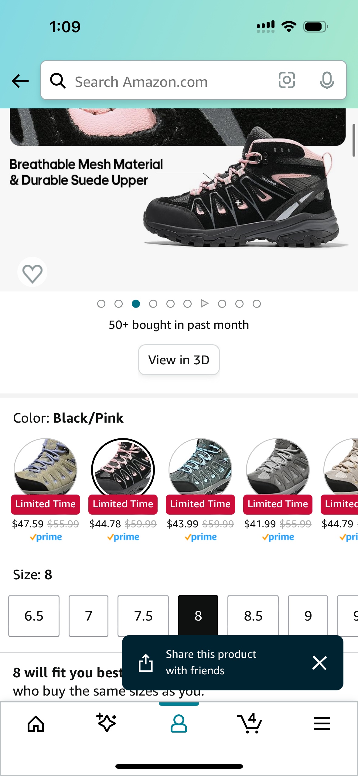 NORTIV 8 Women's Waterproof Hiking Boots Outdoor Trekking image indicator(5)