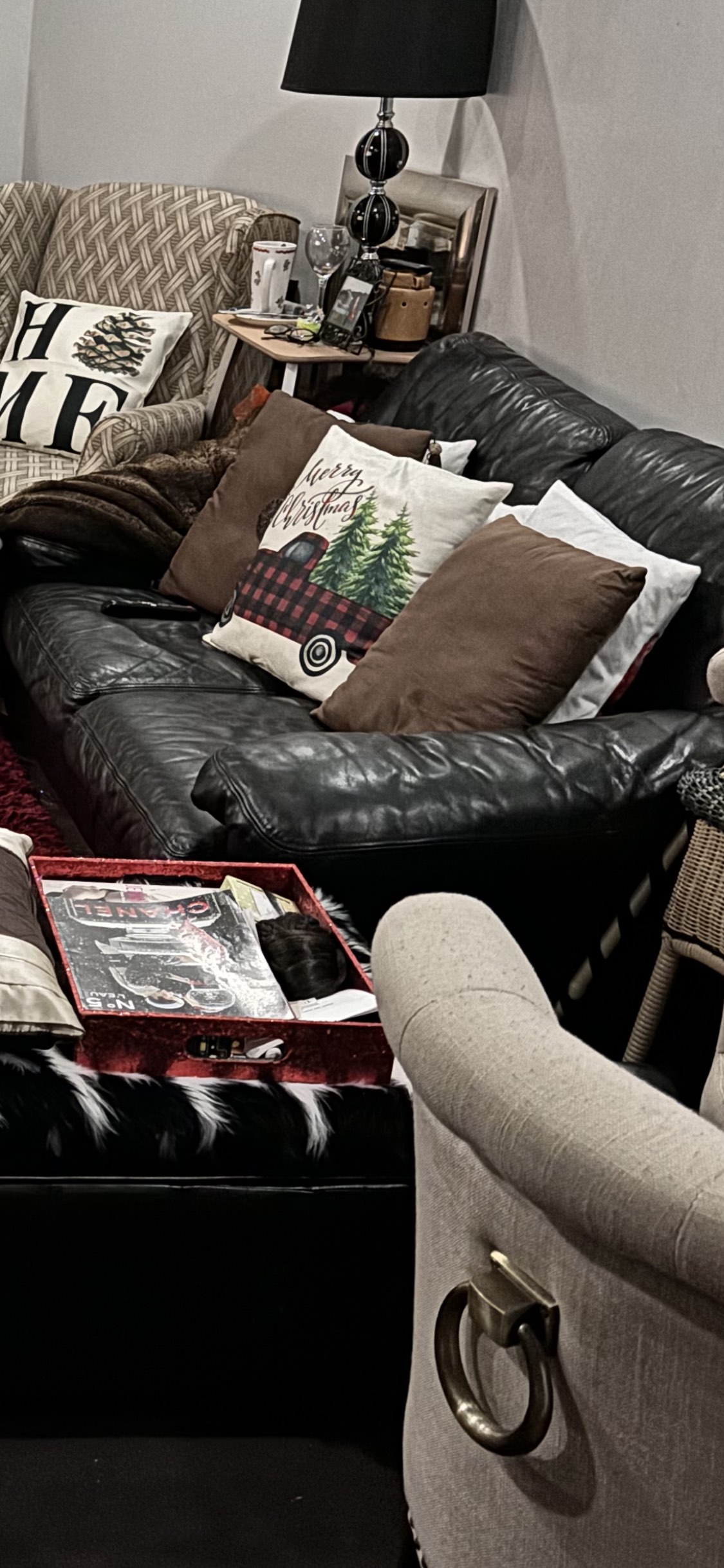 🥕Two seater leather Couch image indicator(2)