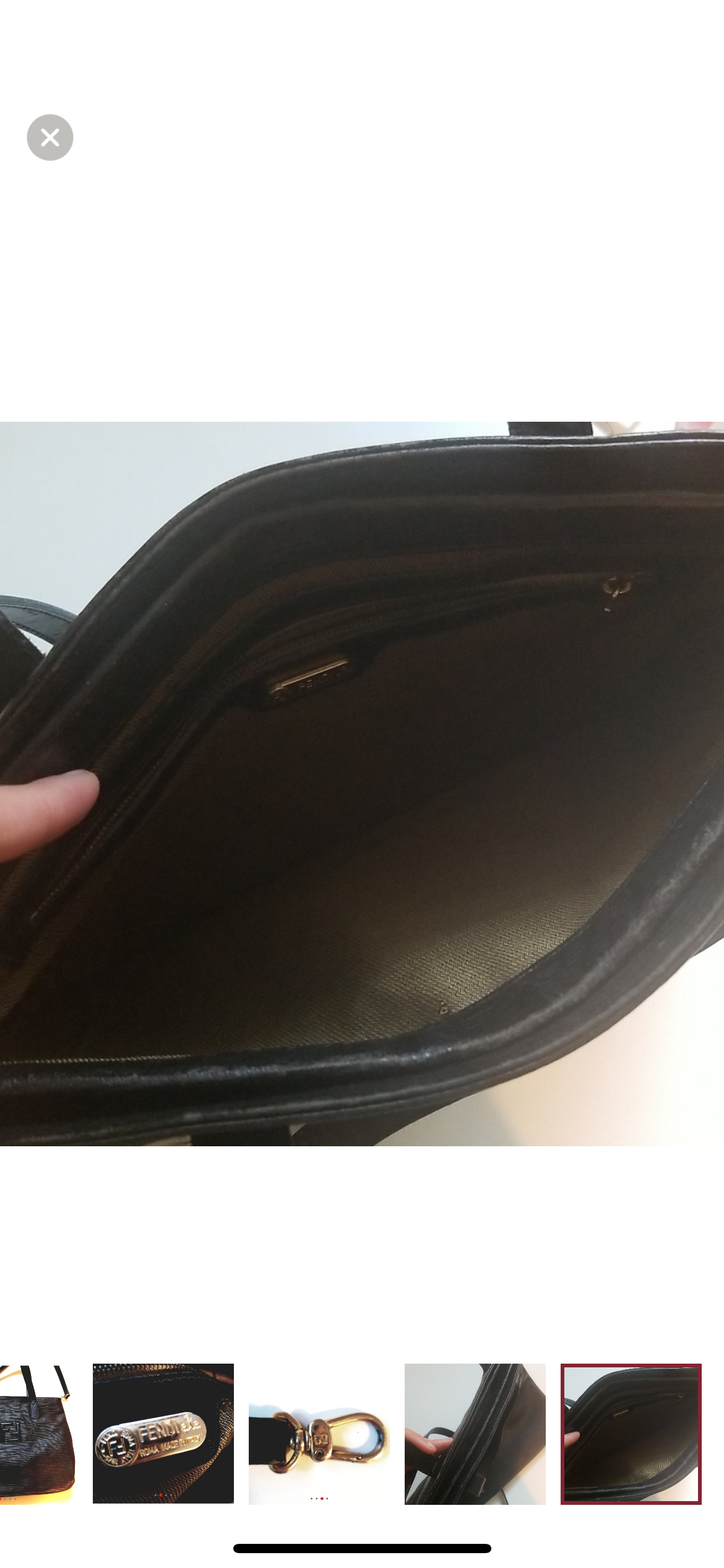 Authentic Fendi Vintage Black Leather Shoulder Bag - photo 4