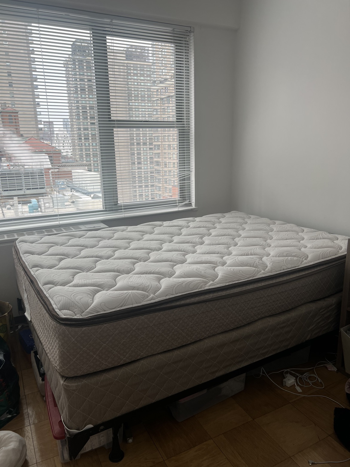 Full mattress, box spring, and bed frame