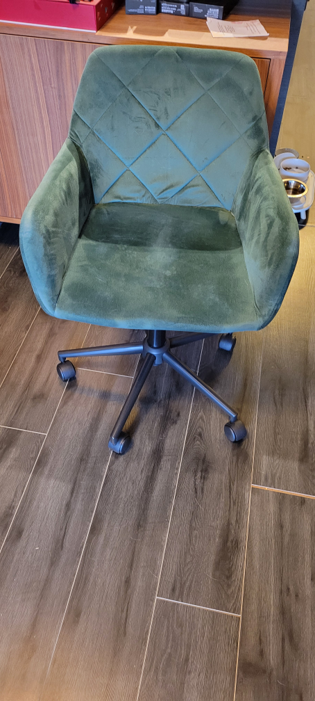 Small green velvet office chair - photo 2