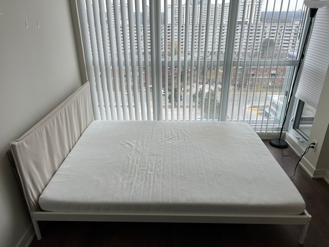 Ikea queen bed with mattress