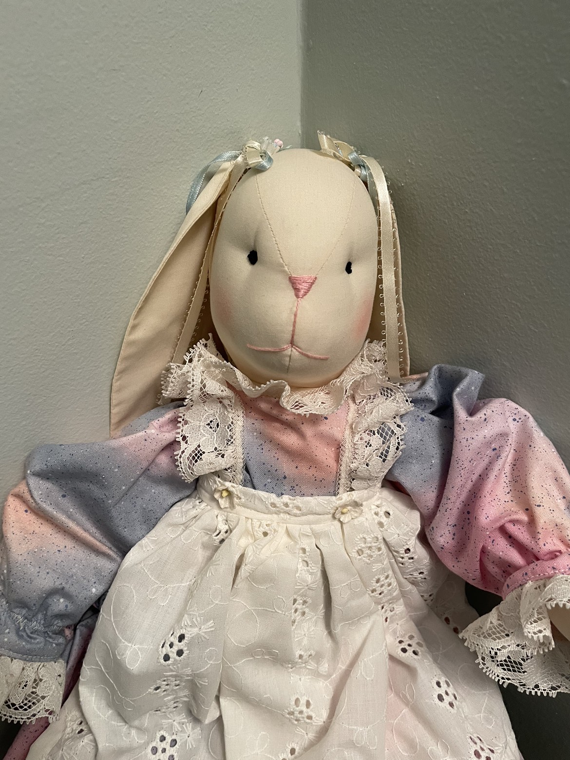 Handmade Easter bunny plush dress, Lorna, James handcrafted image indicator(7)