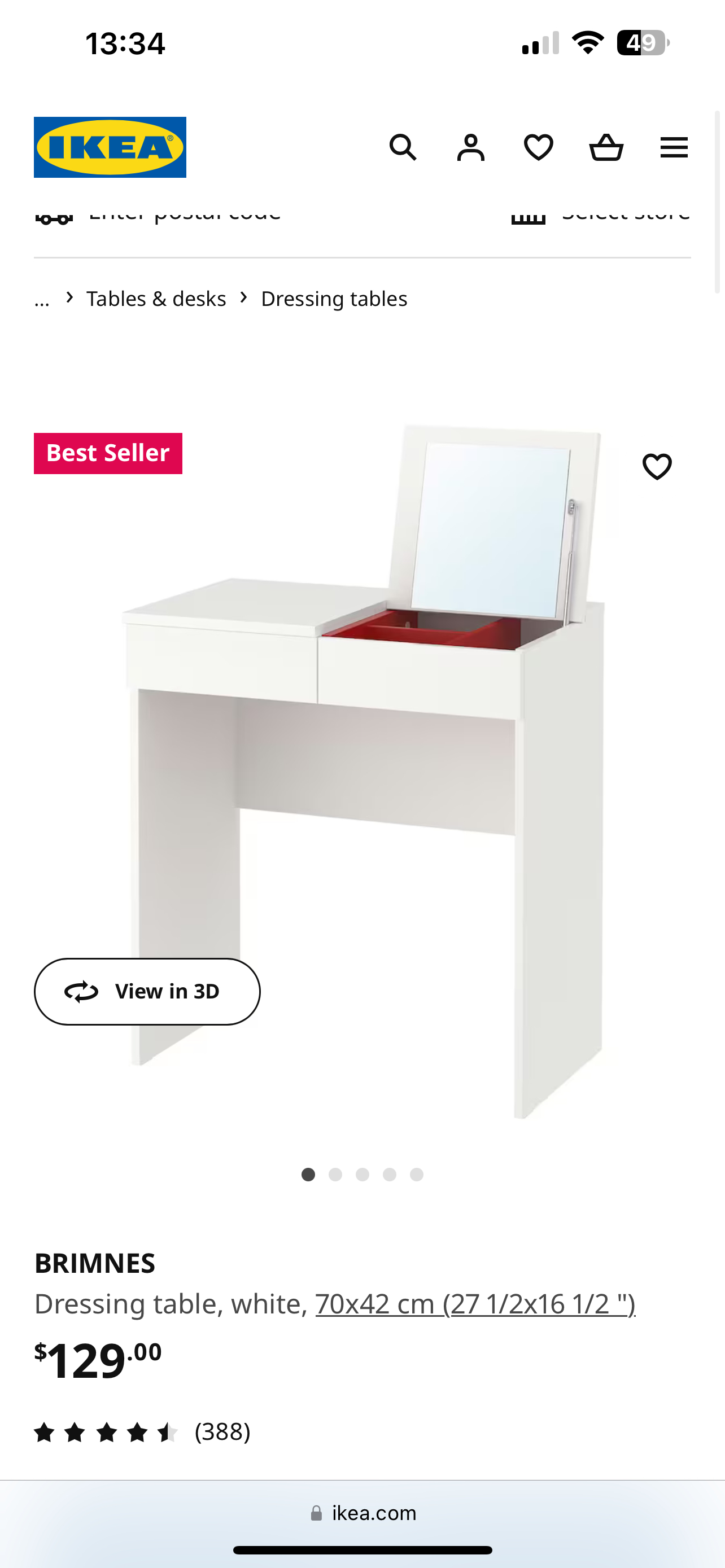 IKEA BRIMNES Vanity Table (Dark Grey) - photo 5