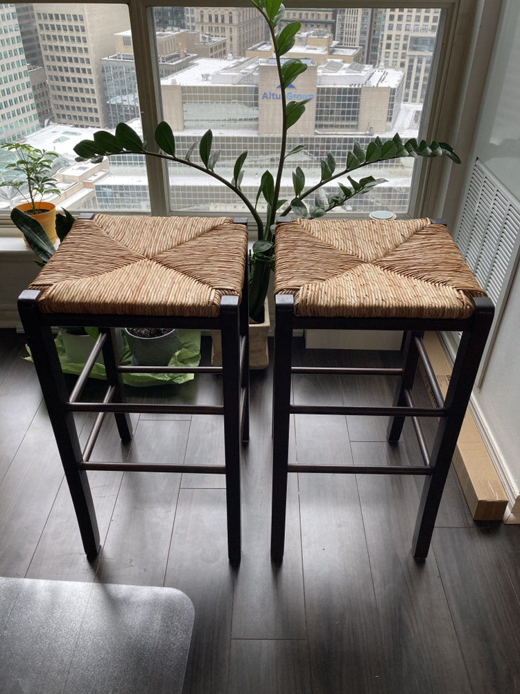 Beechwood Counter Stools with Rattan Seats (2) - photo 2