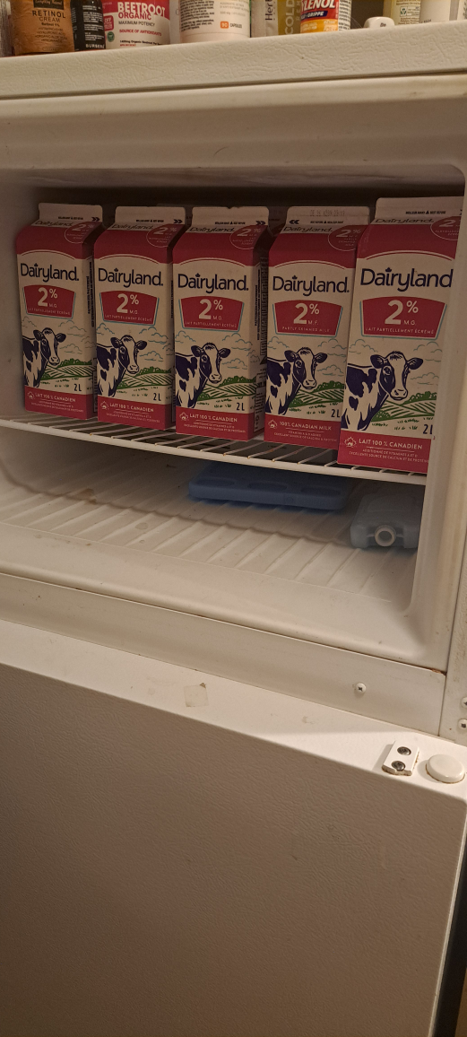 11 cartons frozen milk