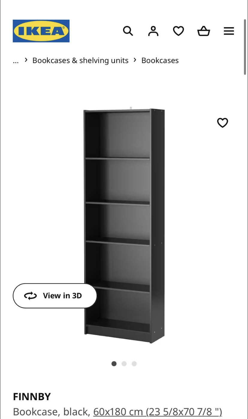 Black ikea bookcase   40$